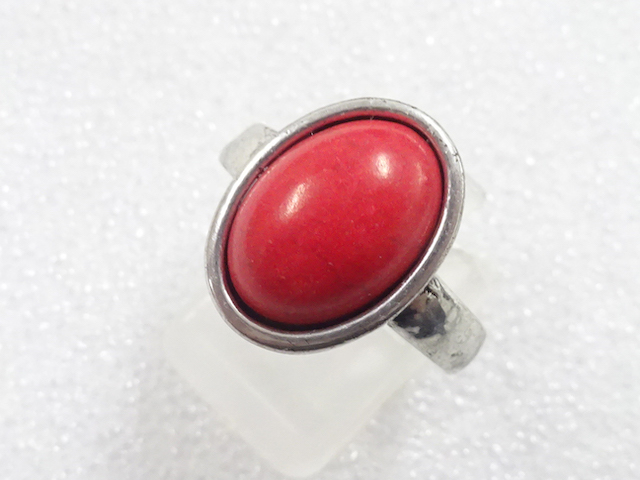 JAPANESE KIMONO / ANTIQUE COLORED STONE RING (SIZE 18)